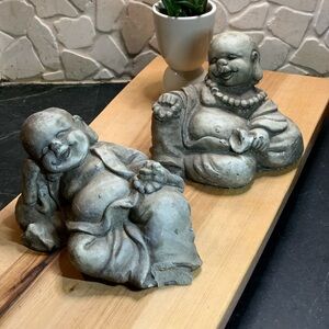 VINTAGE | Concrete Buddha Garden Statues.